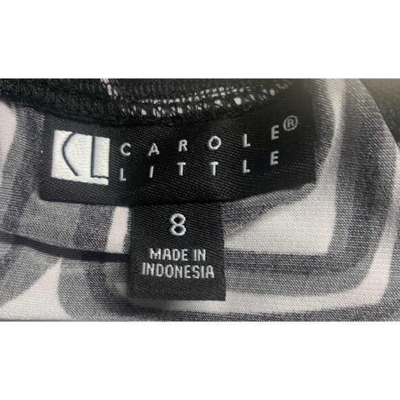 Carole Little Womens Halter Dress Size 8 Black Abstract Maxi Boho - Picture 2 of 7